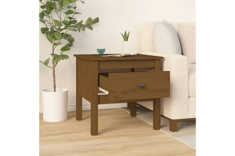 beBasic sidebord 50x50x49 cm massivt fyrretræ gyldenbrun - Brun - Opbevaring - Opbevaringsmøbler - Skænke & sideboards
