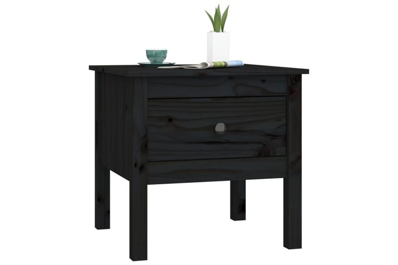 beBasic sidebord 50x50x49 cm massivt fyrretræ sort - Sort - Skænke & sideboards