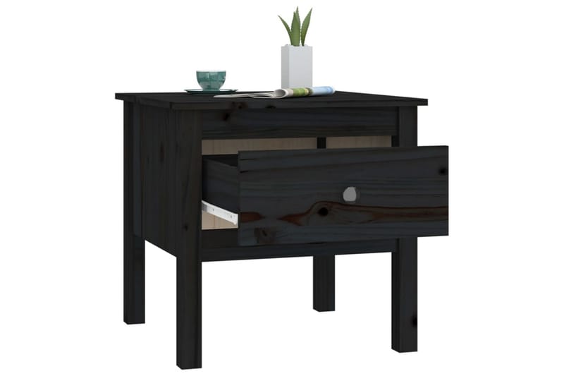 beBasic sidebord 50x50x49 cm massivt fyrretræ sort - Sort - Skænke & sideboards