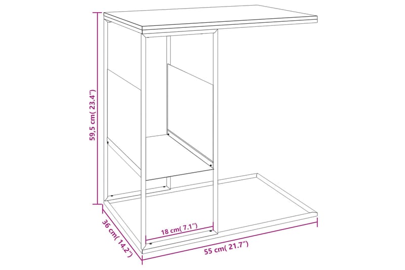 beBasic sidebord 55x36x59,5 cm konstrueret træ hvid - Hvid - Skænke & sideboards