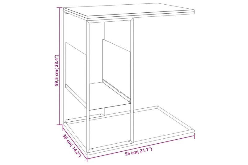 beBasic sidebord 55x36x59,5 cm konstrueret træ sort - Sort - Skænke & sideboards