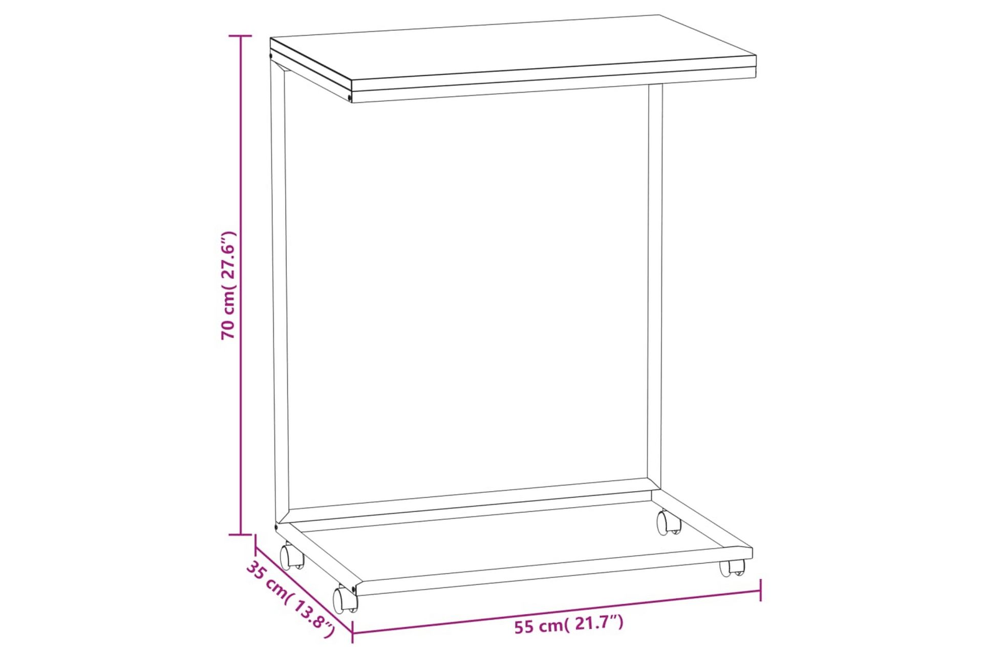 beBasic sidebord med hjul 55x35x70 cm konstrueret træ hvid - Hvid - Opbevaring - Opbevaringsmøbler - Skænke & sideboards