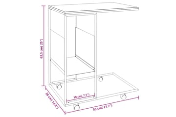 beBasic sidebord med hjul 55x36x63,5 cm konstrueret træ hvid - Hvid - Opbevaring - Opbevaringsmøbler - Skænke & sideboards