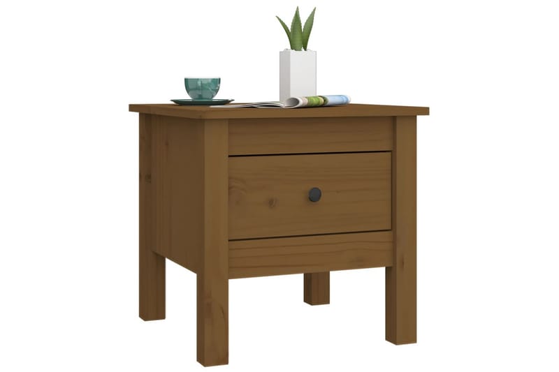 beBasic sideborde 2 stk. 40x40x39 cm massivt fyrretræ gyldenbrun - Brun - Skænke & sideboards