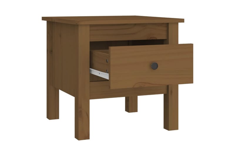 beBasic sideborde 2 stk. 40x40x39 cm massivt fyrretræ gyldenbrun - Brun - Skænke & sideboards