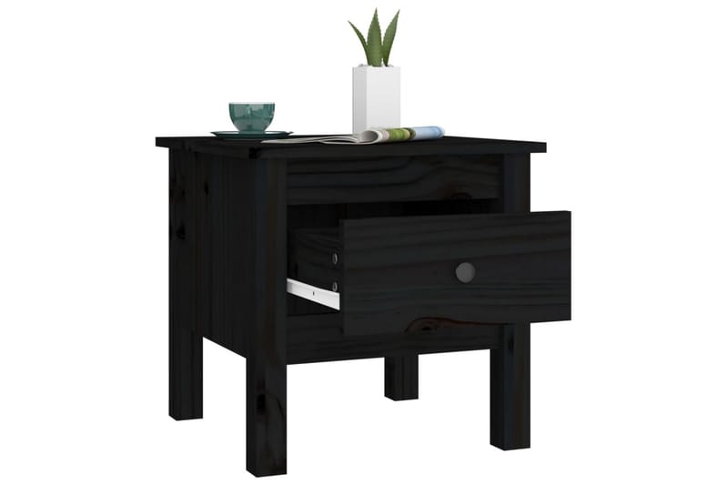 beBasic sideborde 2 stk. 40x40x39 cm massivt fyrretræ sort - Sort - Skænke & sideboards