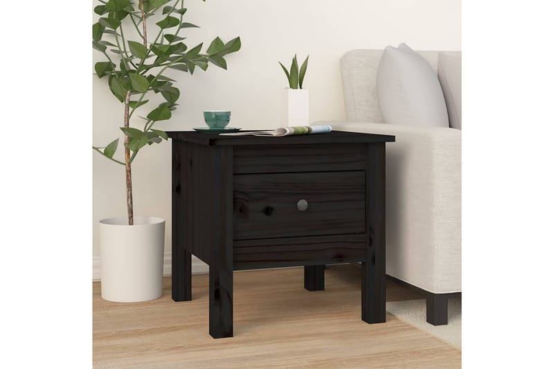 beBasic sideborde 2 stk. 40x40x39 cm massivt fyrretræ sort - Sort - Skænke & sideboards