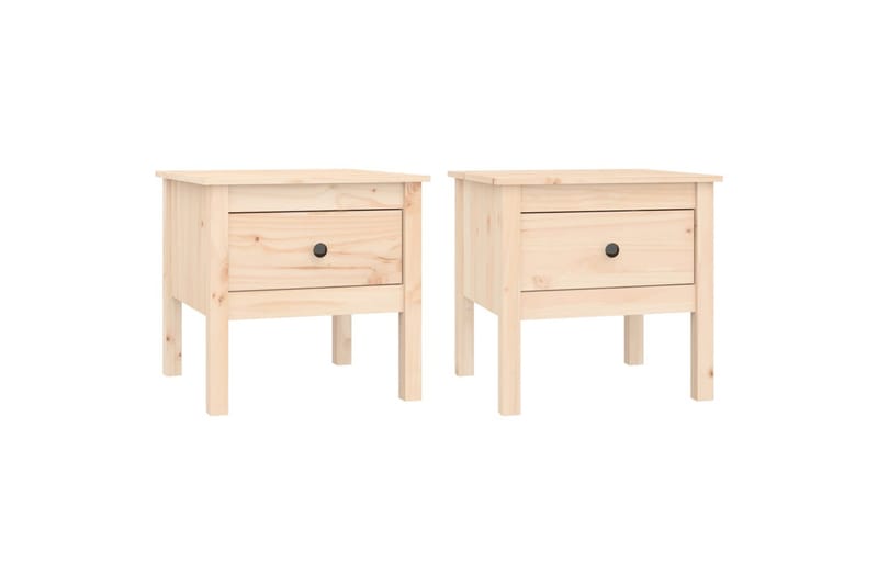 beBasic sideborde 2 stk. 50x50x49 cm massivt fyrretræ - Brun - Skænke & sideboards