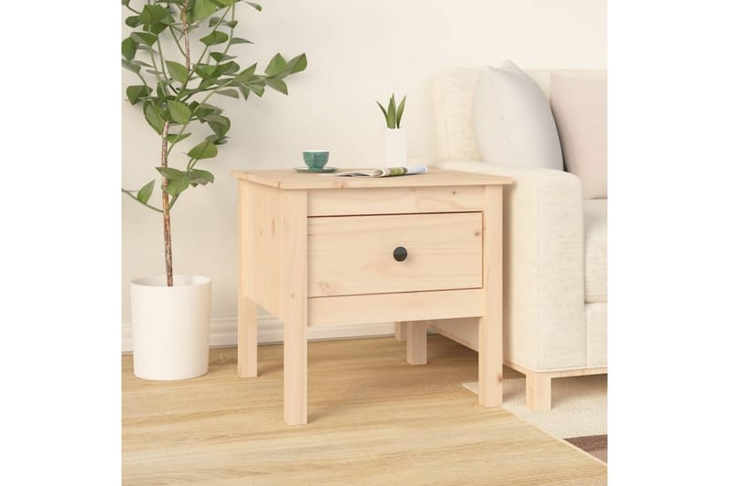 beBasic sideborde 2 stk. 50x50x49 cm massivt fyrretræ - Brun - Skænke & sideboards