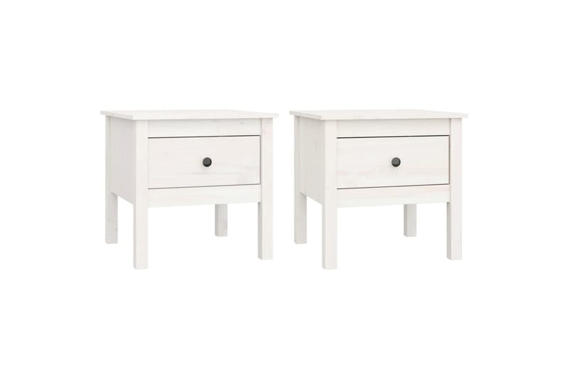 beBasic sideborde 2 stk. 50x50x49 cm massivt fyrretræ hvid - Hvid - Skænke & sideboards