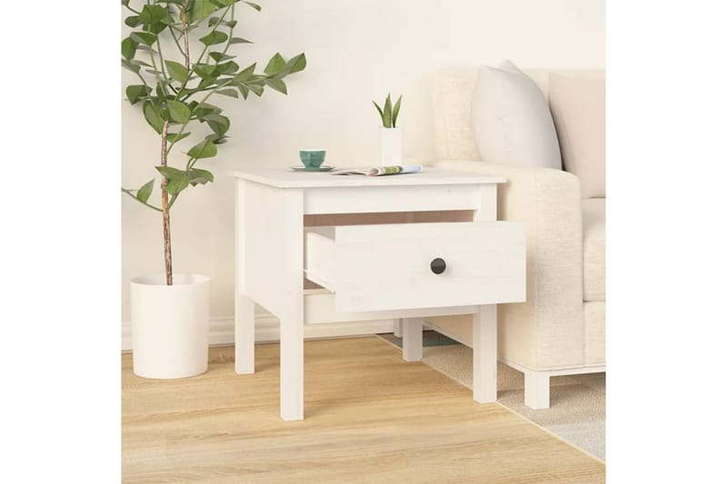 beBasic sideborde 2 stk. 50x50x49 cm massivt fyrretræ hvid - Hvid - Skænke & sideboards