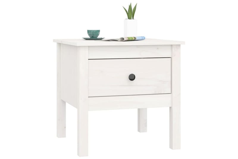 beBasic sideborde 2 stk. 50x50x49 cm massivt fyrretræ hvid - Hvid - Skænke & sideboards