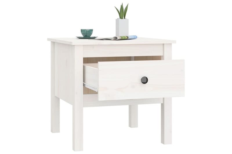 beBasic sideborde 2 stk. 50x50x49 cm massivt fyrretræ hvid - Hvid - Skænke & sideboards