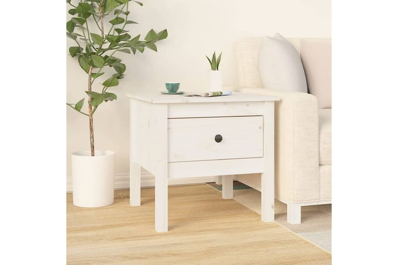 beBasic sideborde 2 stk. 50x50x49 cm massivt fyrretræ hvid - Hvid - Skænke & sideboards