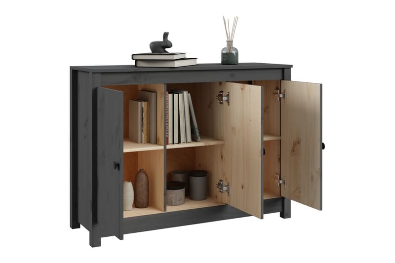 beBasic skænk 100x35x74 cm massivt fyrretræ grå - GrÃ¥ - Skænke & sideboards