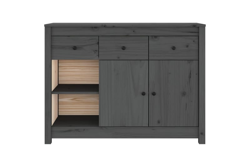 beBasic skænk 100x35x74 cm massivt fyrretræ grå - GrÃ¥ - Opbevaring - Opbevaringsmøbler - Skænke & sideboards