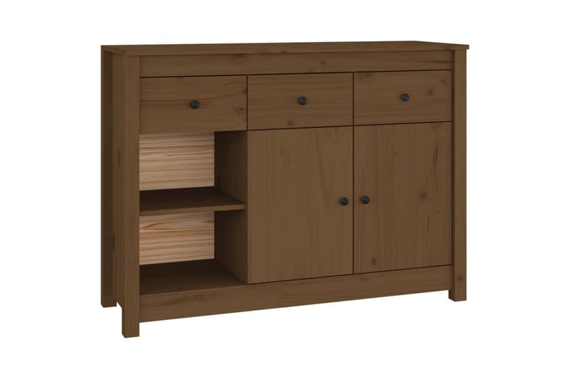 beBasic skænk 100x35x74 cm massivt fyrretræ gyldenbrun - Brun - Opbevaring - Opbevaringsmøbler - Skænke & sideboards