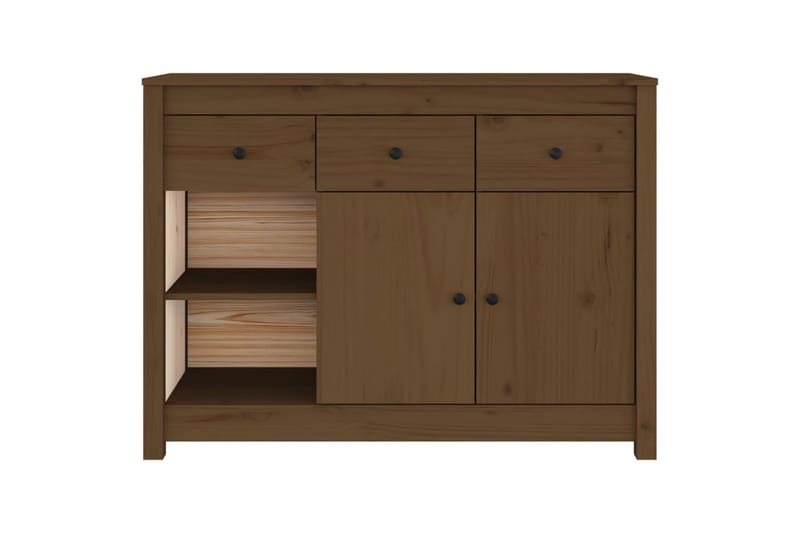 beBasic skænk 100x35x74 cm massivt fyrretræ gyldenbrun - Brun - Skænke & sideboards