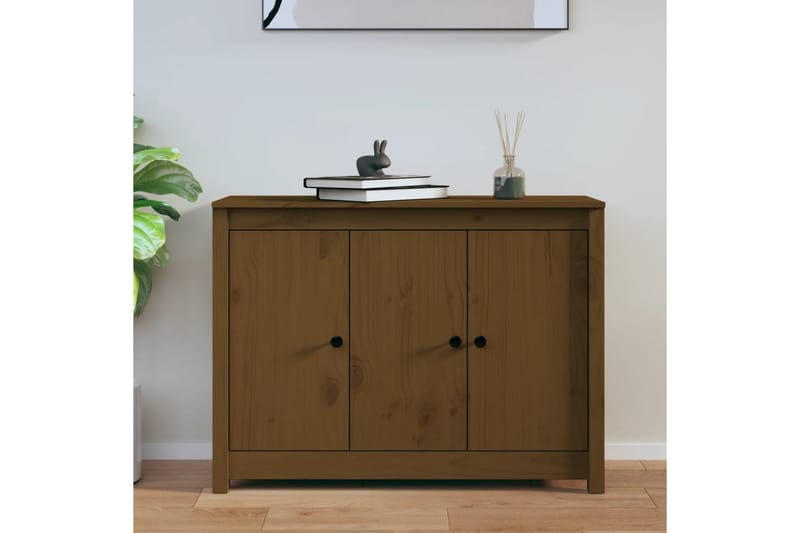 beBasic skænk 100x35x74 cm massivt fyrretræ gyldenbrun - Brun - Skænke & sideboards