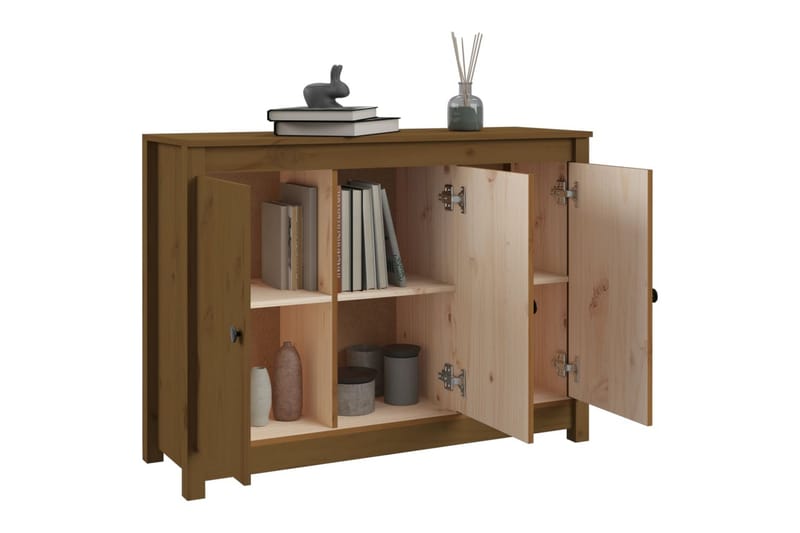 beBasic skænk 100x35x74 cm massivt fyrretræ gyldenbrun - Brun - Skænke & sideboards