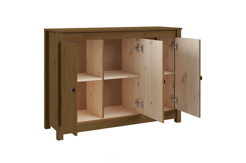 beBasic skænk 100x35x74 cm massivt fyrretræ gyldenbrun - Brun - Skænke & sideboards