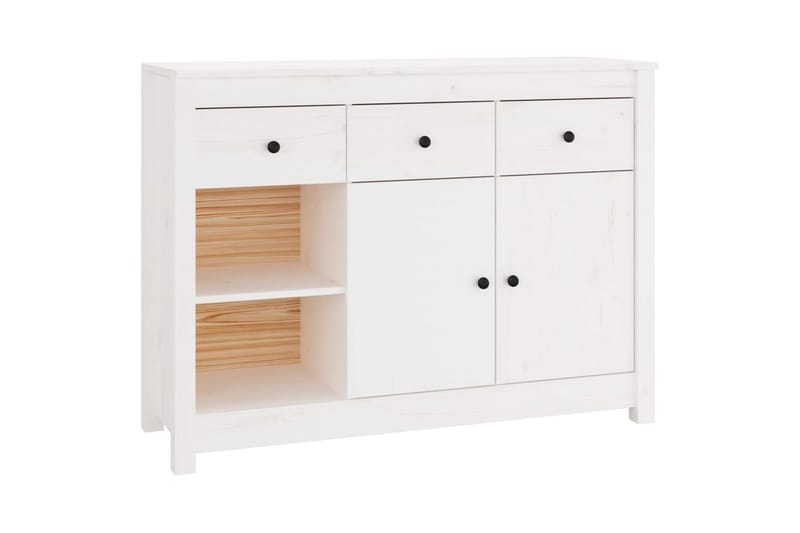 beBasic skænk 100x35x74 cm massivt fyrretræ hvid - Hvid - Opbevaring - Opbevaringsmøbler - Skænke & sideboards