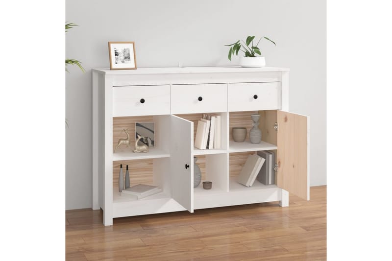 beBasic skænk 100x35x74 cm massivt fyrretræ hvid - Hvid - Opbevaring - Opbevaringsmøbler - Skænke & sideboards