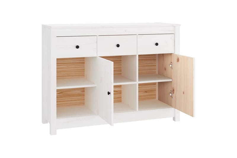 beBasic skænk 100x35x74 cm massivt fyrretræ hvid - Hvid - Skænke & sideboards