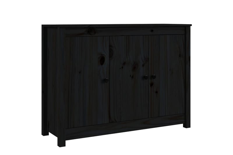 beBasic skænk 100x35x74 cm massivt fyrretræ sort - Sort - Skænke & sideboards