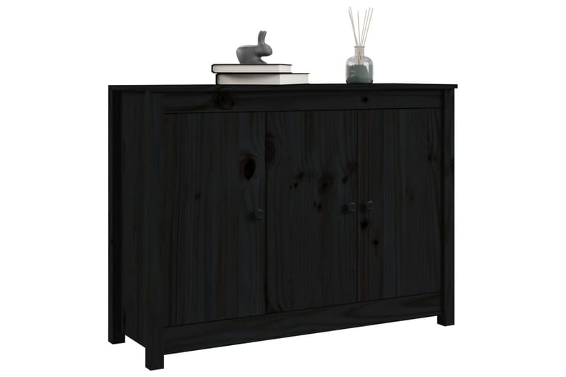 beBasic skænk 100x35x74 cm massivt fyrretræ sort - Sort - Skænke & sideboards