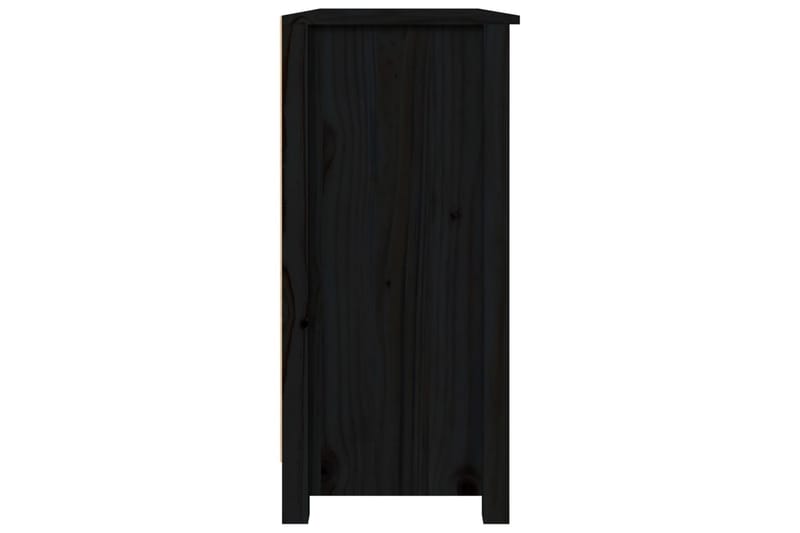 beBasic skænk 100x35x74 cm massivt fyrretræ sort - Sort - Skænke & sideboards