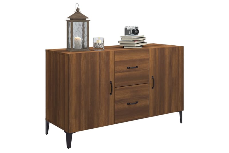 beBasic skænk 100x36x60 cm konstrueret træ brun egetræsfarve - Brun - Skænke & sideboards