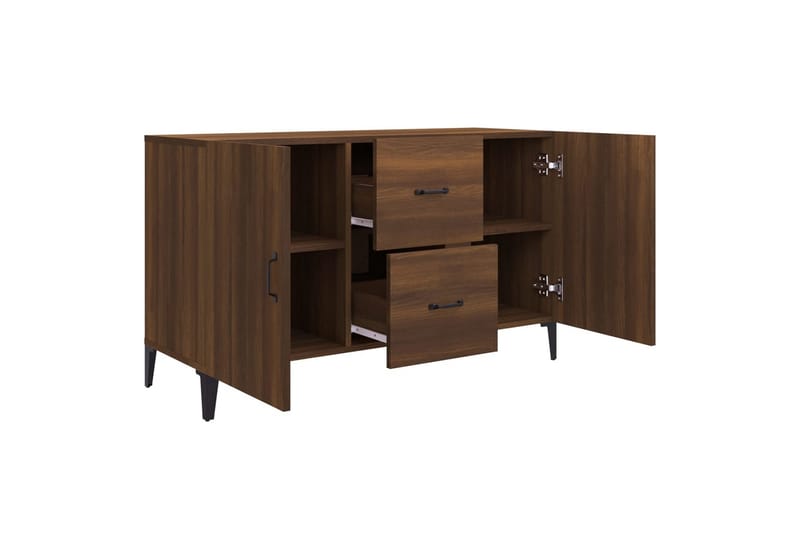 beBasic skænk 100x36x60 cm konstrueret træ brun egetræsfarve - Brun - Skænke & sideboards