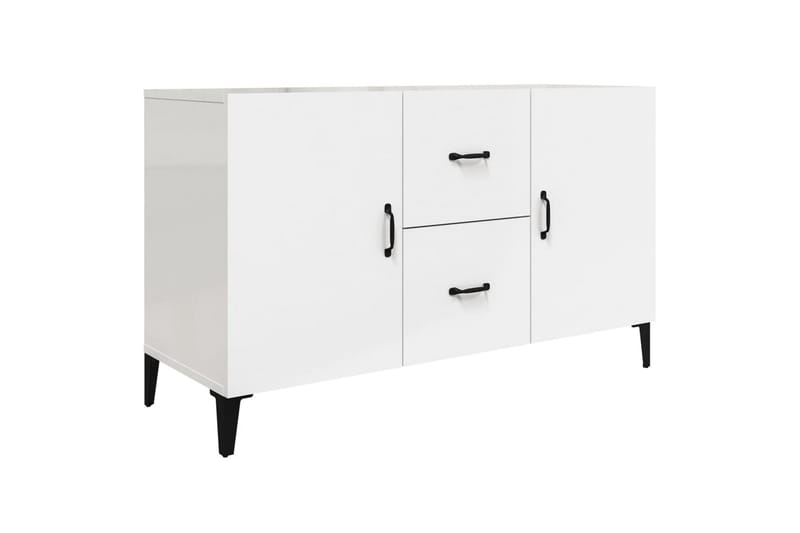 beBasic skænk 100x36x60 cm konstrueret træ hvid højglans - Hvid - Skænke & sideboards