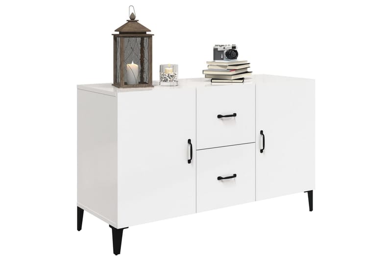 beBasic skænk 100x36x60 cm konstrueret træ hvid højglans - Hvid - Skænke & sideboards