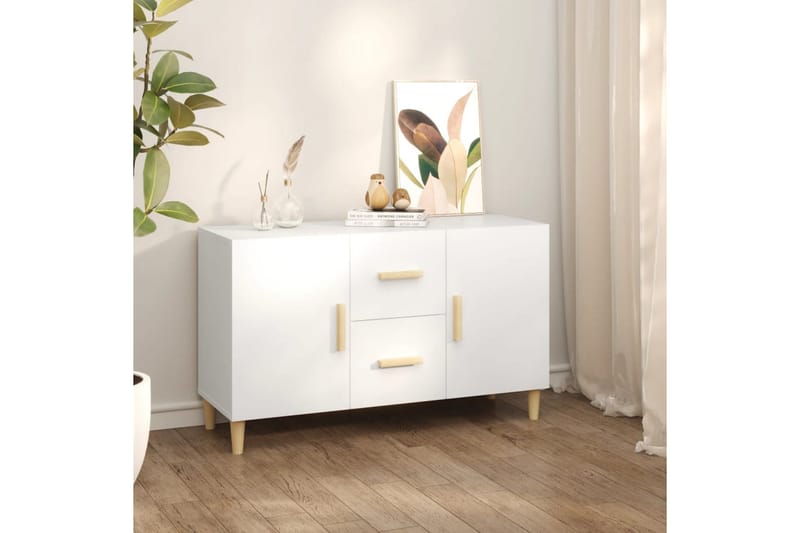 beBasic skænk 100x36x60 cm konstrueret træ hvid - Hvid - Skænke & sideboards