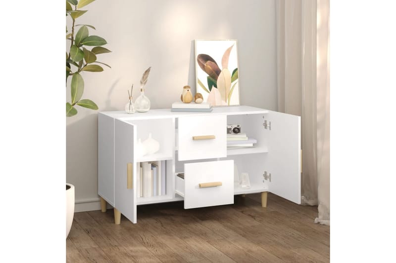 beBasic skænk 100x36x60 cm konstrueret træ hvid - Hvid - Opbevaring - Opbevaringsmøbler - Skænke & sideboards