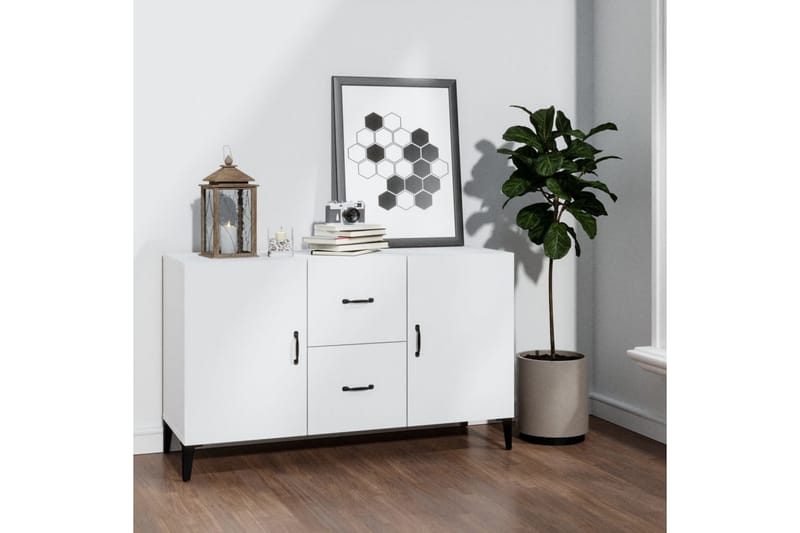 beBasic skænk 100x36x60 cm konstrueret træ hvid - Hvid - Skænke & sideboards