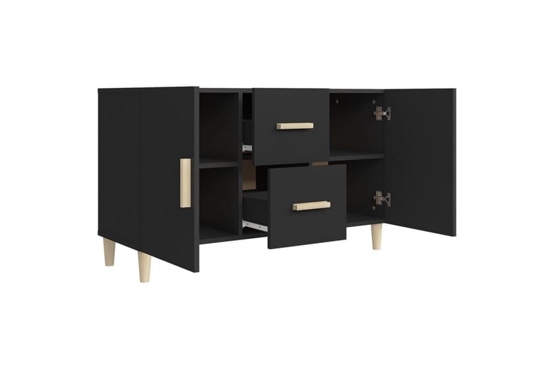 beBasic skænk 100x36x60 cm konstrueret træ sort - Sort - Skænke & sideboards