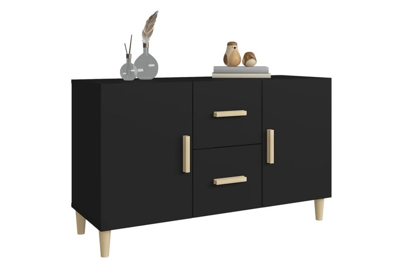 beBasic skænk 100x36x60 cm konstrueret træ sort - Sort - Skænke & sideboards