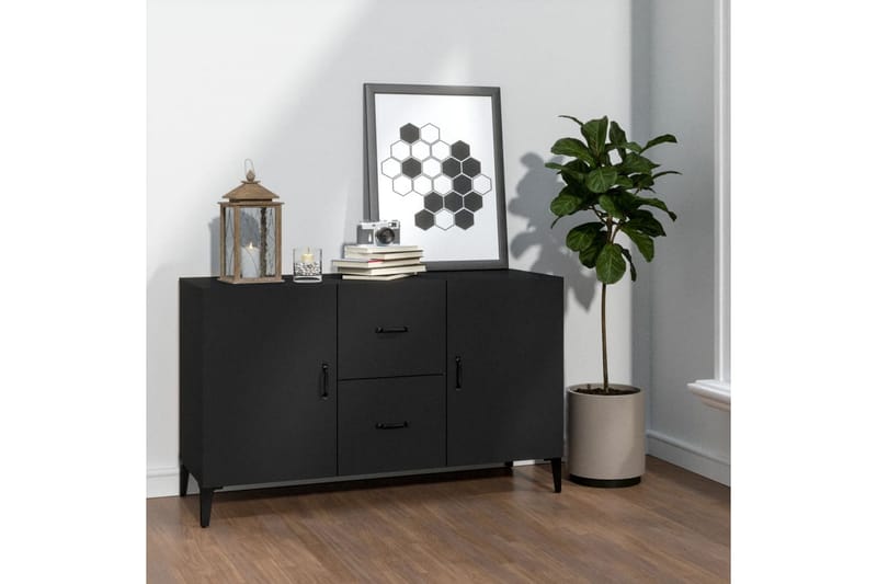 beBasic skænk 100x36x60 cm konstrueret træ sort - Sort - Skænke & sideboards