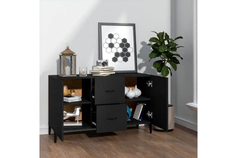 beBasic skænk 100x36x60 cm konstrueret træ sort - Sort - Skænke & sideboards