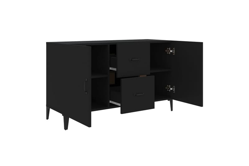 beBasic skænk 100x36x60 cm konstrueret træ sort - Sort - Skænke & sideboards