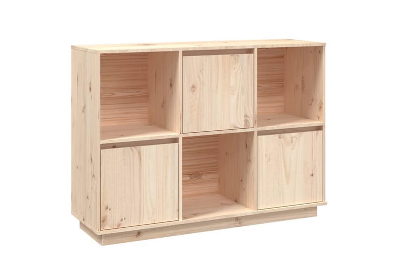 beBasic skænk 110,5x35x80 cm massivt fyrretræ - Brun - Skænke & sideboards