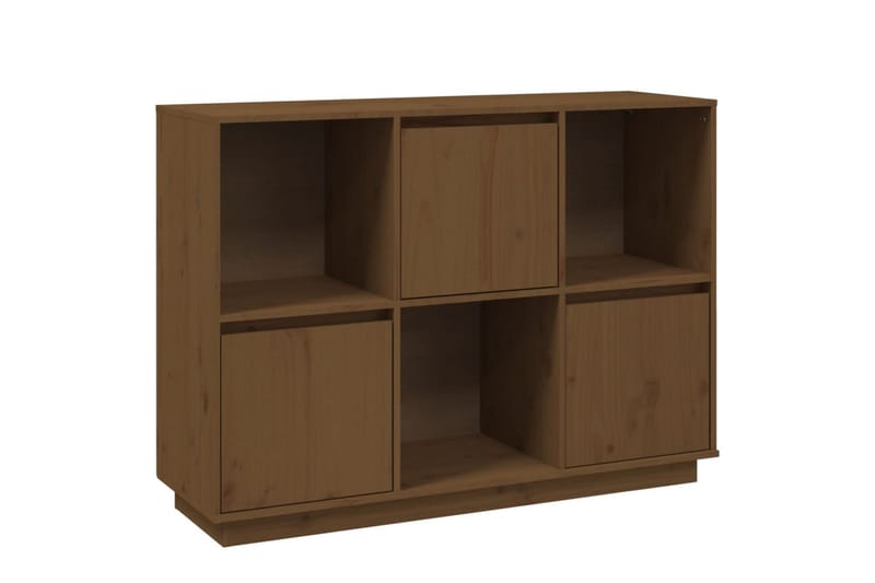 beBasic skænk 110,5x35x80 cm massivt fyrretræ gyldenbrun - Brun - Skænke & sideboards