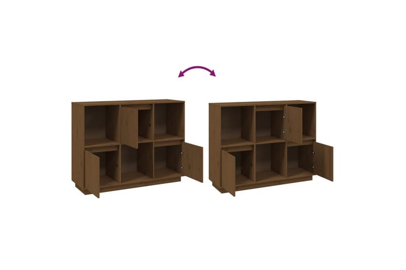 beBasic skænk 110,5x35x80 cm massivt fyrretræ gyldenbrun - Brun - Skænke & sideboards