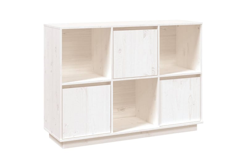 beBasic skænk 110,5x35x80 cm massivt fyrretræ hvid - Hvid - Skænke & sideboards