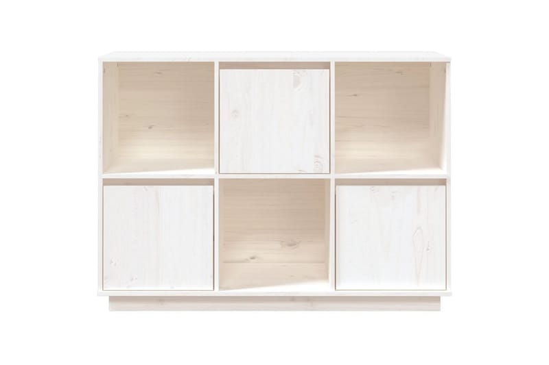 beBasic skænk 110,5x35x80 cm massivt fyrretræ hvid - Hvid - Skænke & sideboards