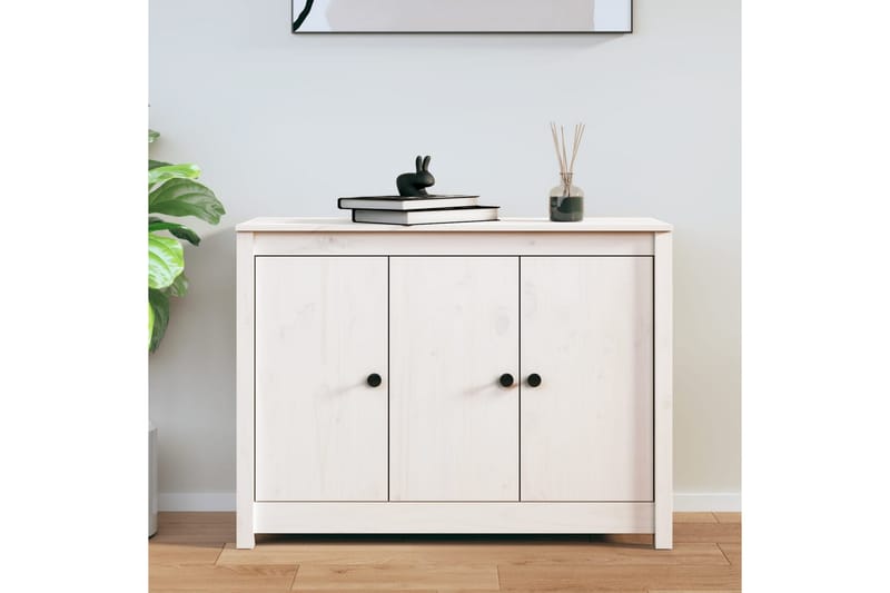 beBasic skænk 110x35x74 cm massivt fyrretræ hvid - Hvid - Opbevaring - Opbevaringsmøbler - Skænke & sideboards