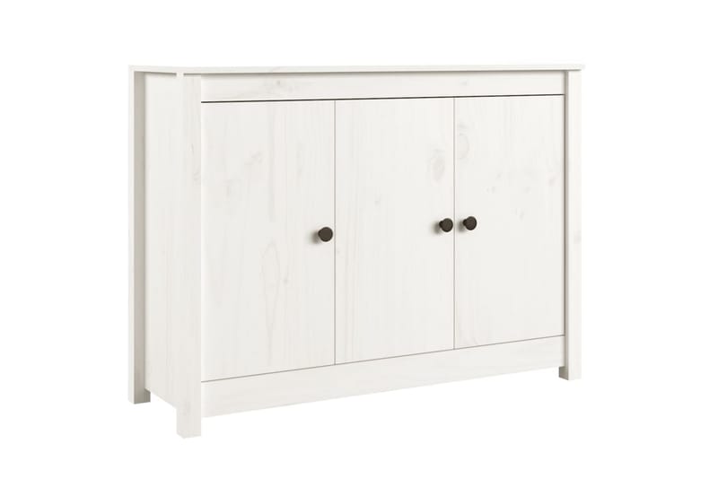 beBasic skænk 110x35x74 cm massivt fyrretræ hvid - Hvid - Skænke & sideboards